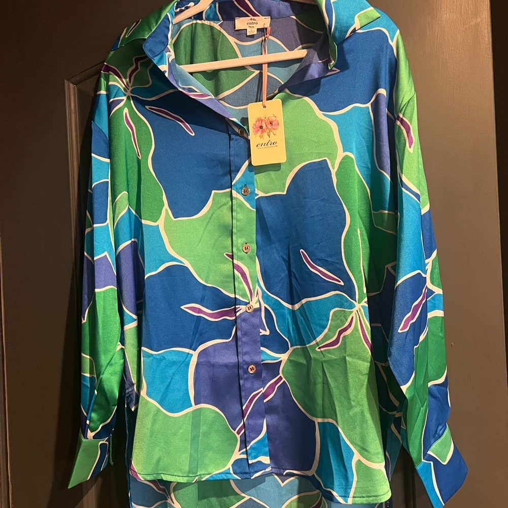 Entro Colorful Button-Up Shirt